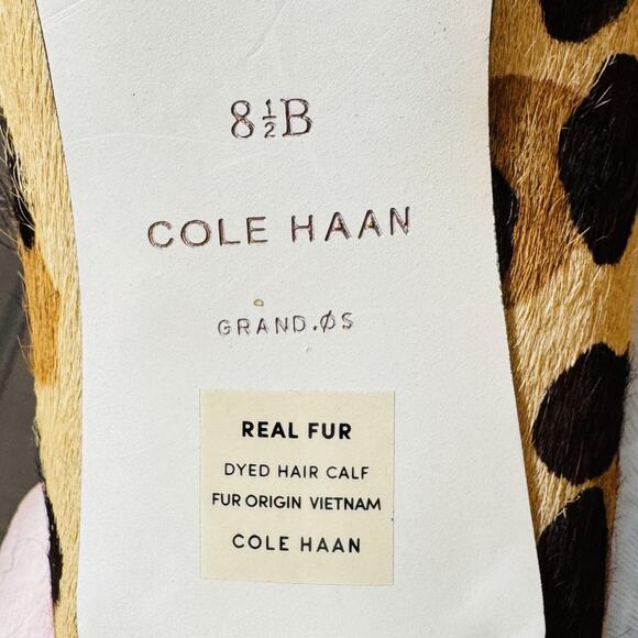 Cole Haan Shoes Womens 8.5 Brown Leopard Calf Hair Grandseries Dress Pumps Heels - Picture 12 of 13